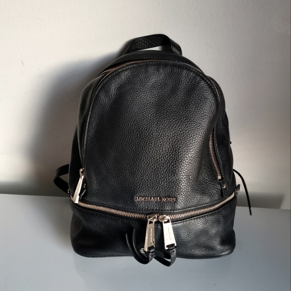 Michael Kors Handbags - MICHAEL KORS PEBBLE LEATHER BLACK BACKPACK.